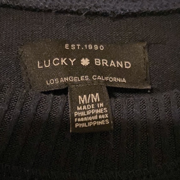 LUCKY BRAND navy blue sweater size medium - Picture 2 of 3
